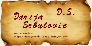 Darija Srbulović vizit kartica